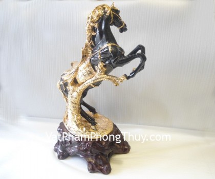 Ngựa đen, vàng kim - chiêu tài tước mã A026